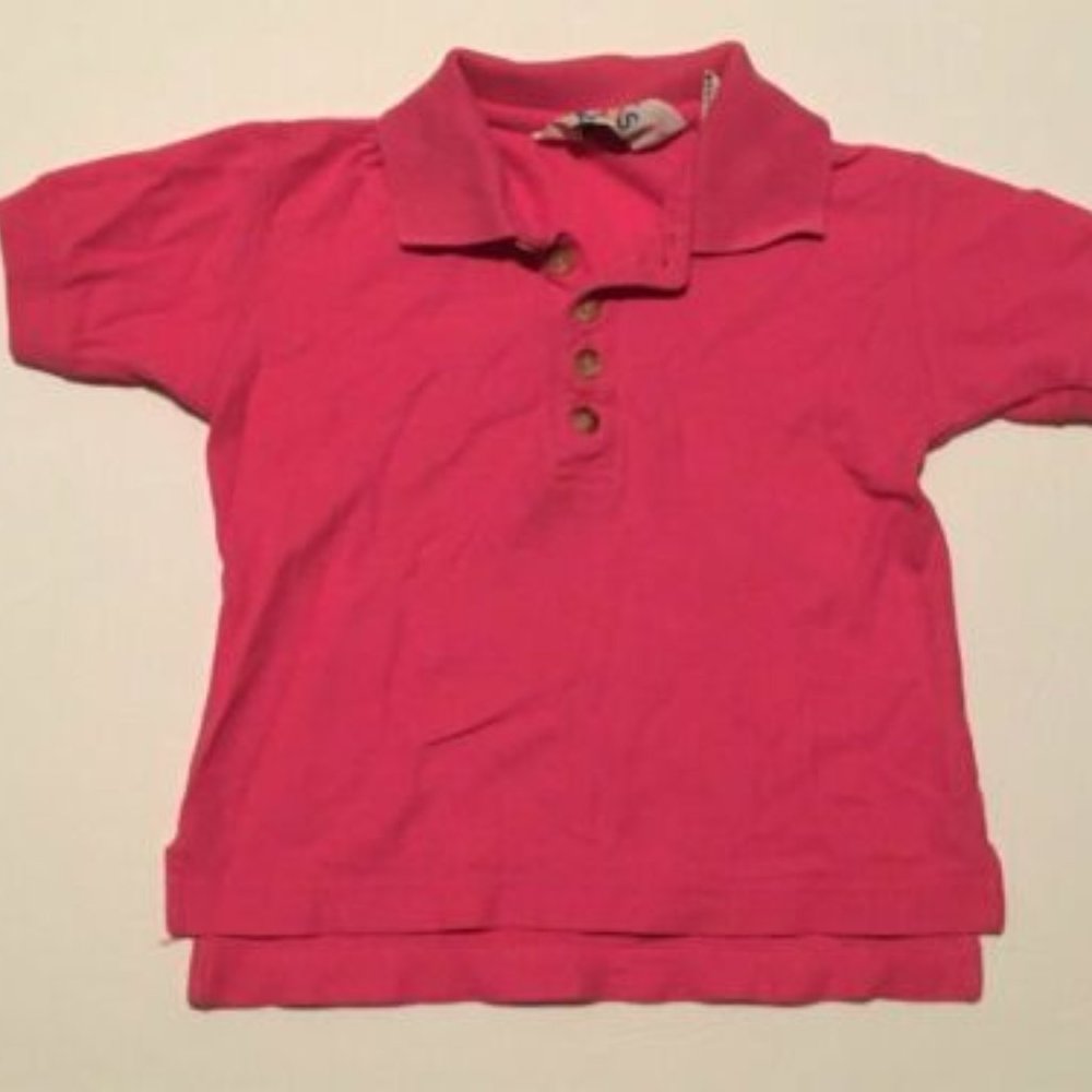TALBOTS KIDS Girls' Vibrant Fuchsia SSl Polo Shirt ~ Sz XXS (3T)